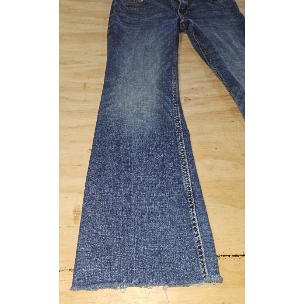 Wrangler Retro Jeans Womens 28x30 Blue  Wash Slim flare Leg Boot Cut distressed - Picture 3 of 12